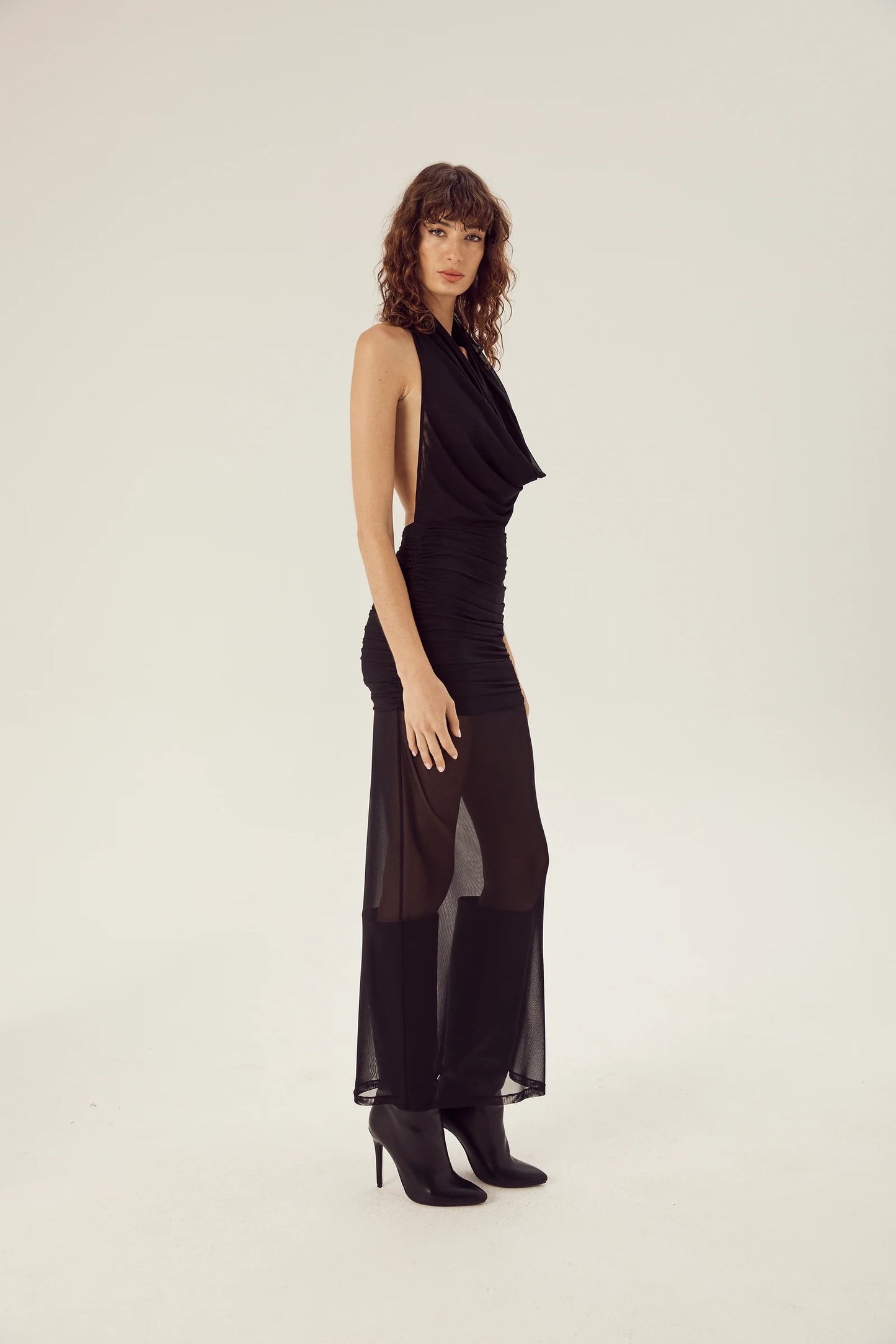 GRACE COWL NECK BACKLESS MAXI DRESS