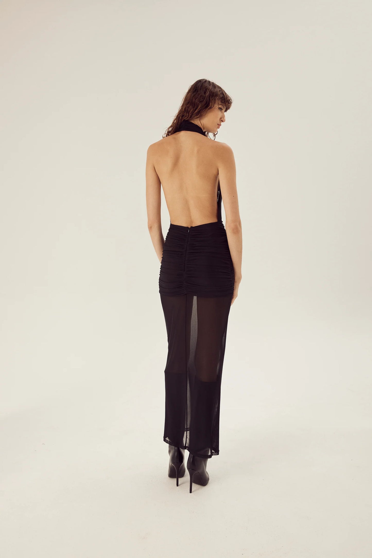 GRACE COWL NECK BACKLESS MAXI DRESS