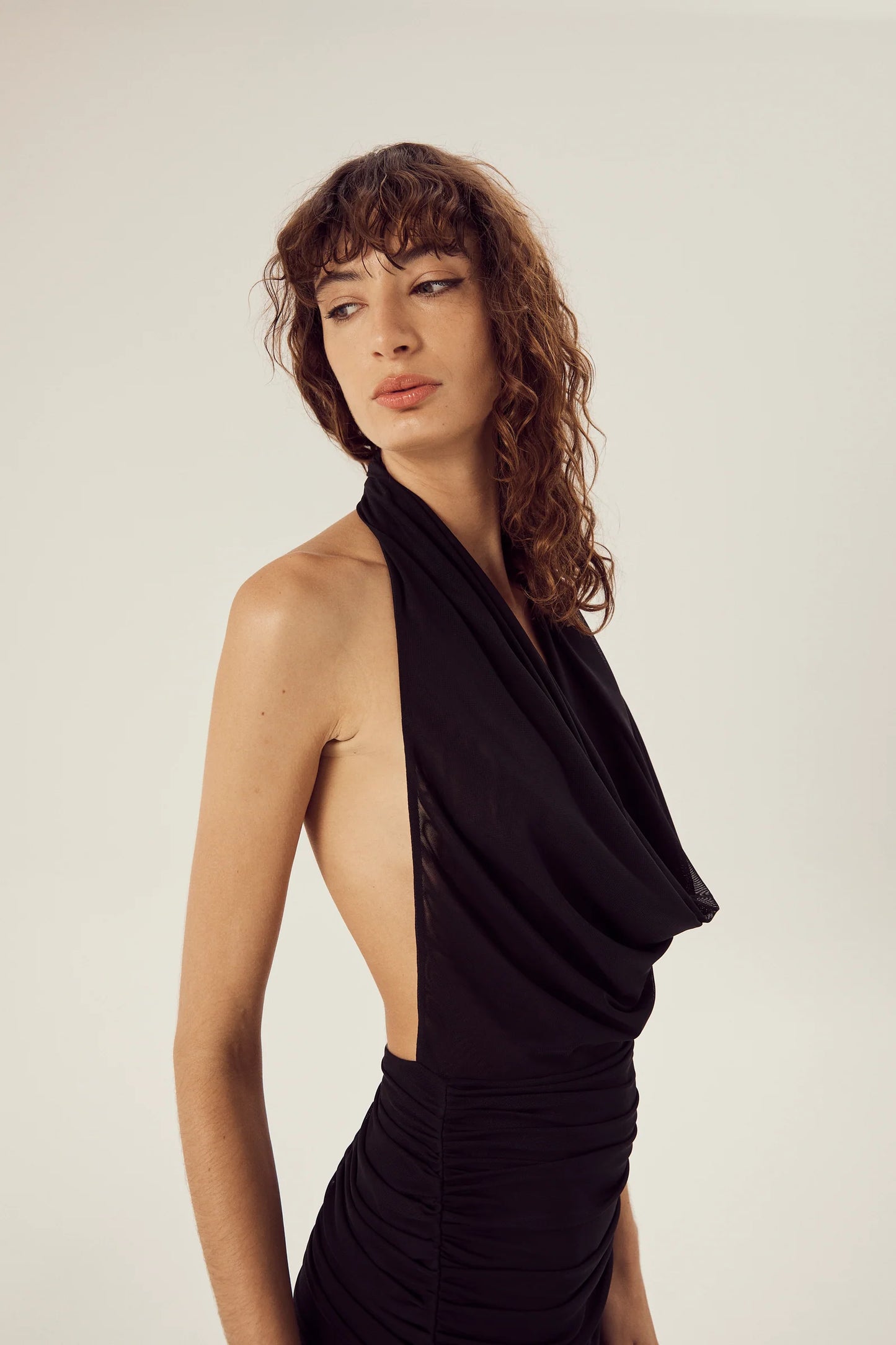 GRACE COWL NECK BACKLESS MAXI DRESS